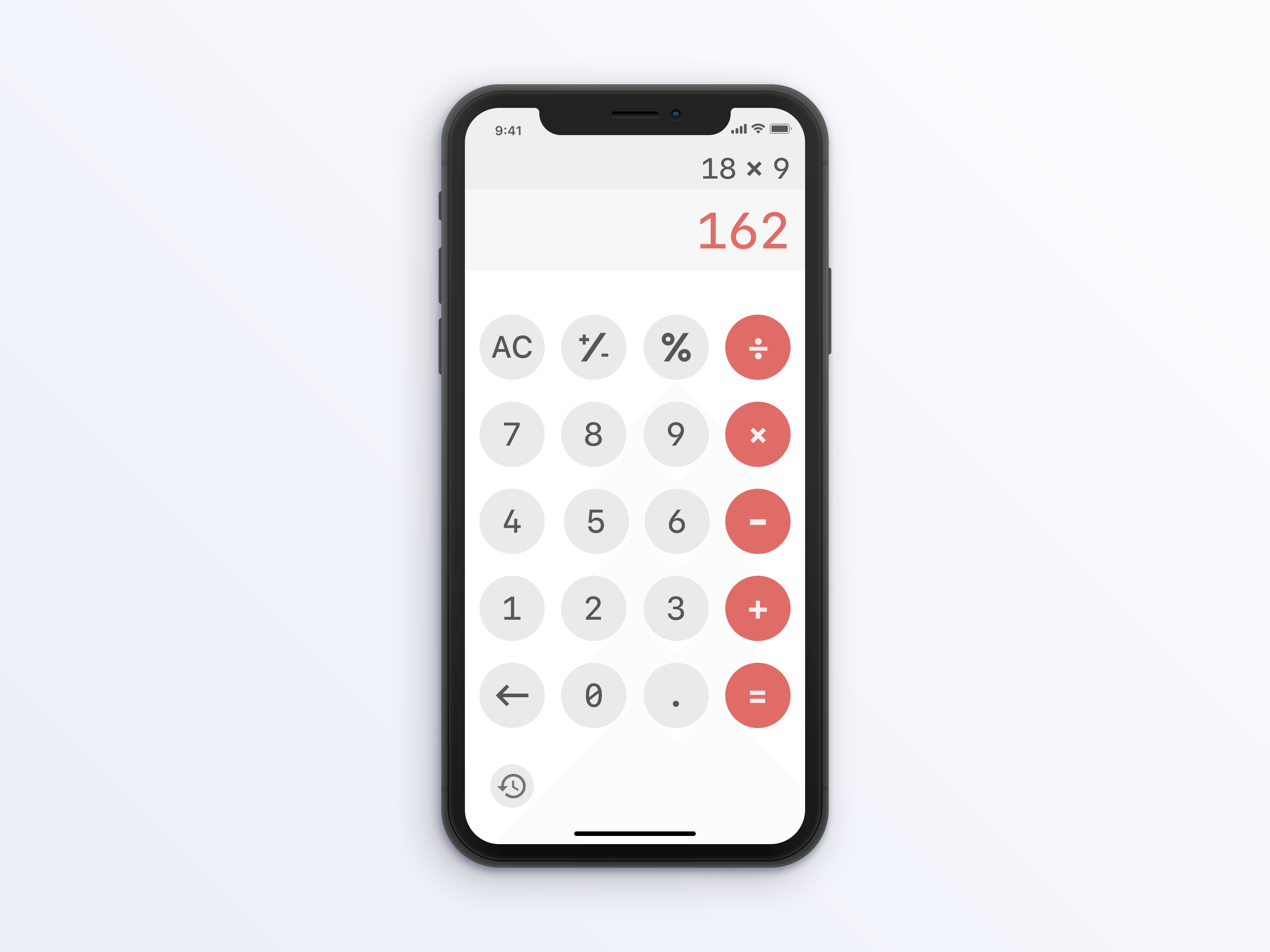 Calculator app design for iPhone X