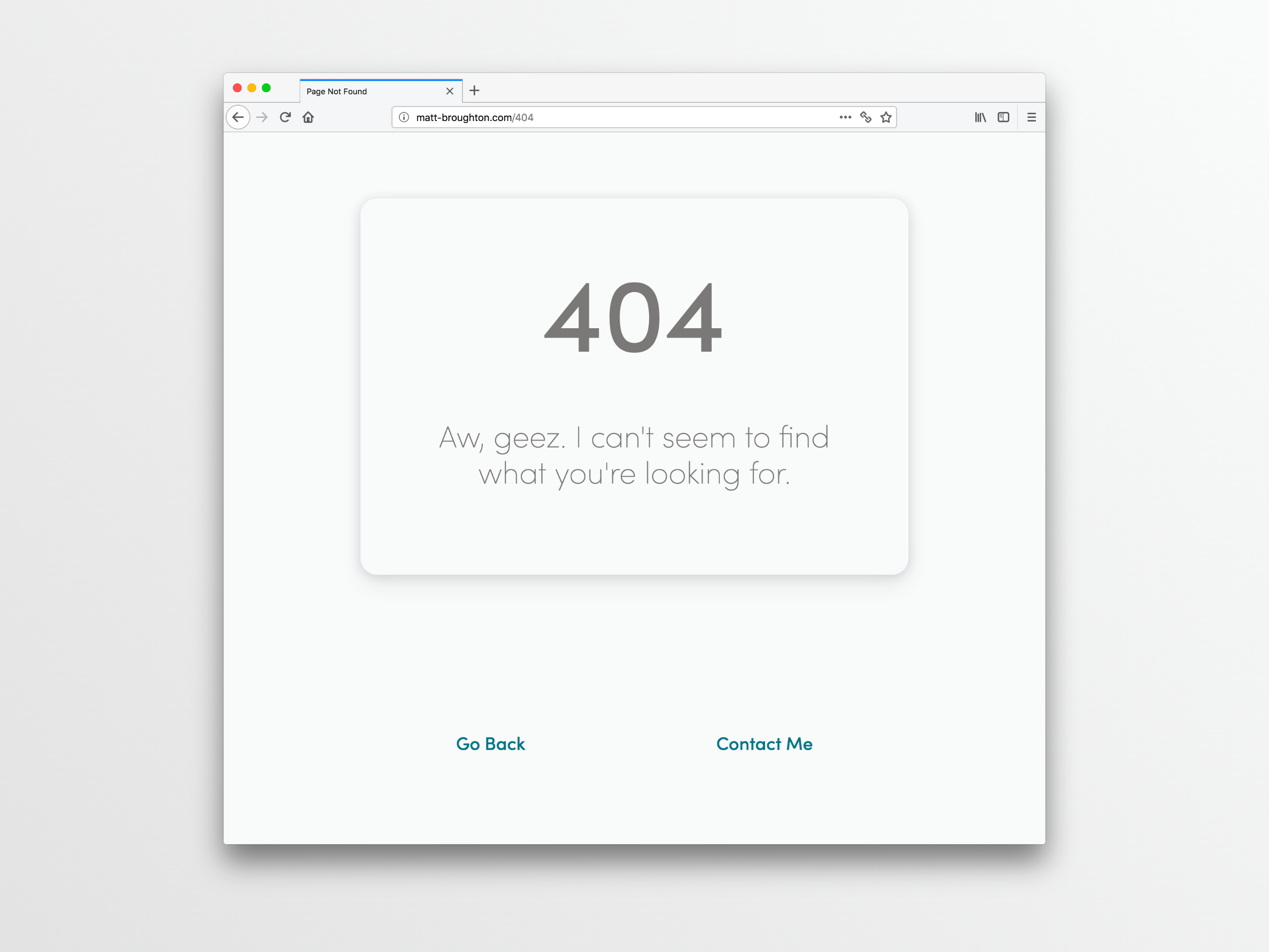 A 404 'Page not found' error message design.